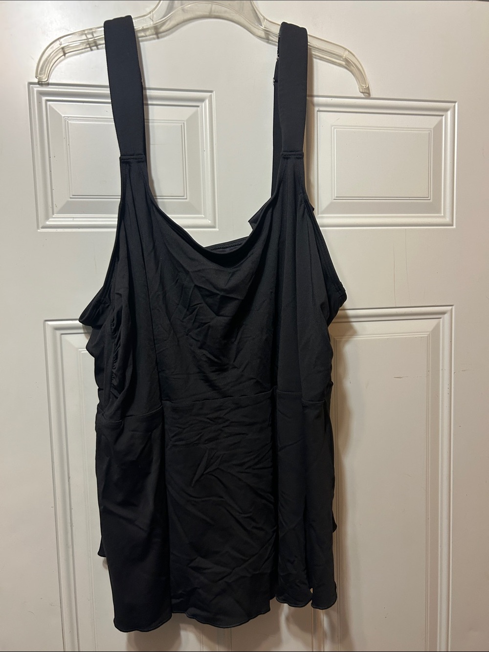 Land’s End Black Women’s Swim Top with Wide Straps 3X